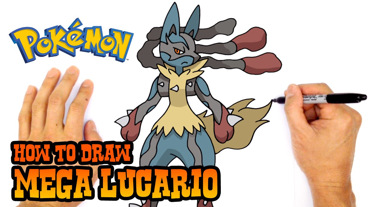 How to Draw Mega Lucario Pokemon Pokemon Characters C4K ACADEMY